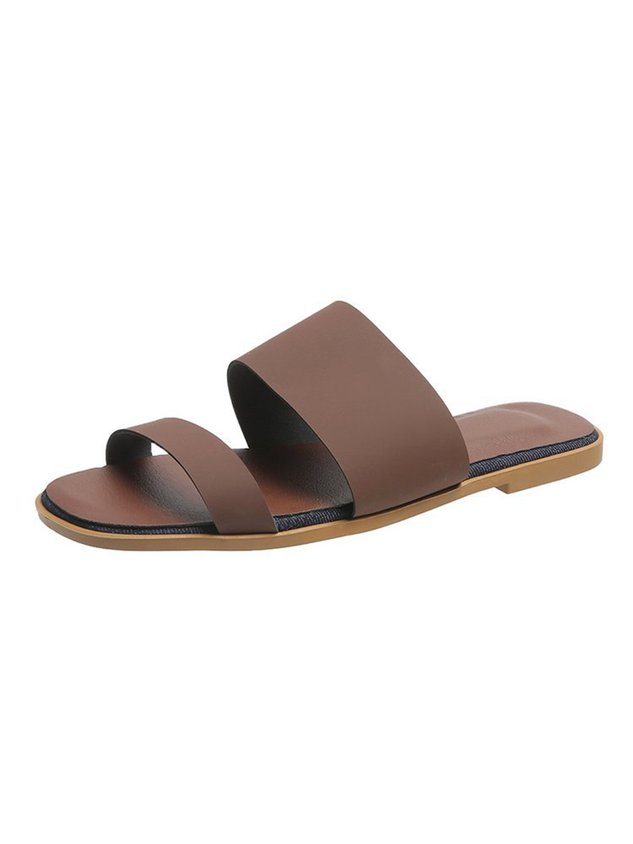Solid Color Casual Slippers