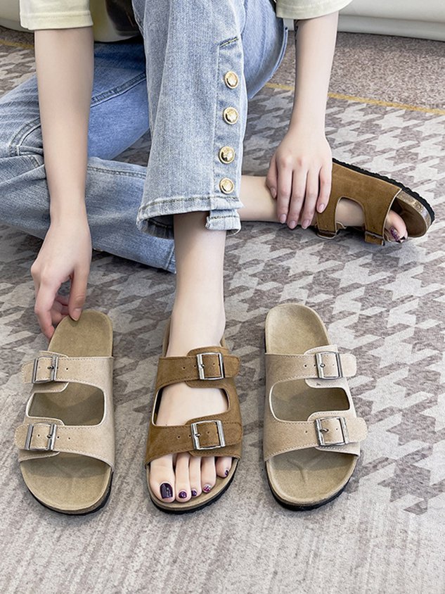 Casual Buckle Slip-On Birkenstock Slippers