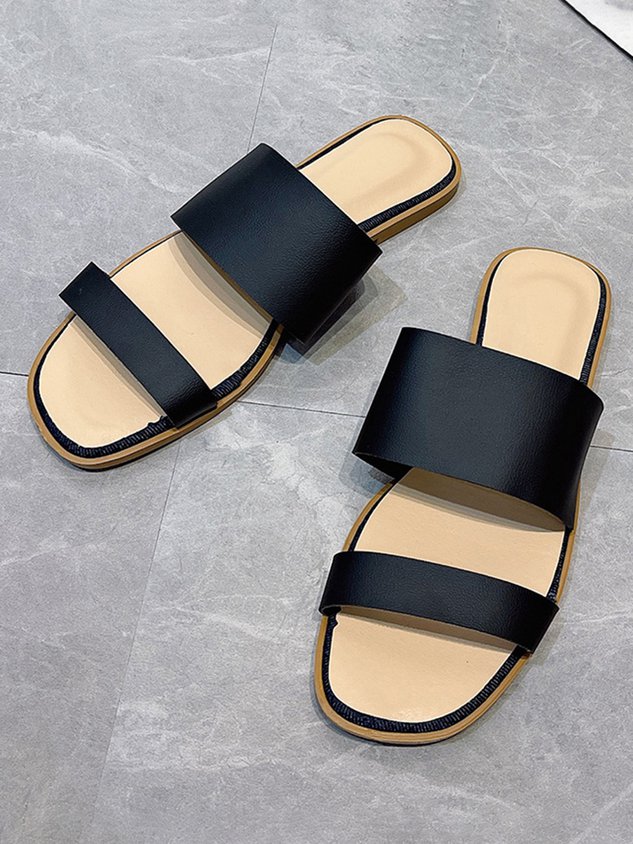 Solid Color Casual Slippers