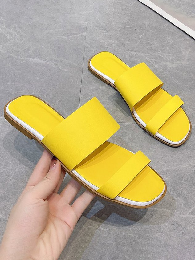 Solid Color Casual Slippers