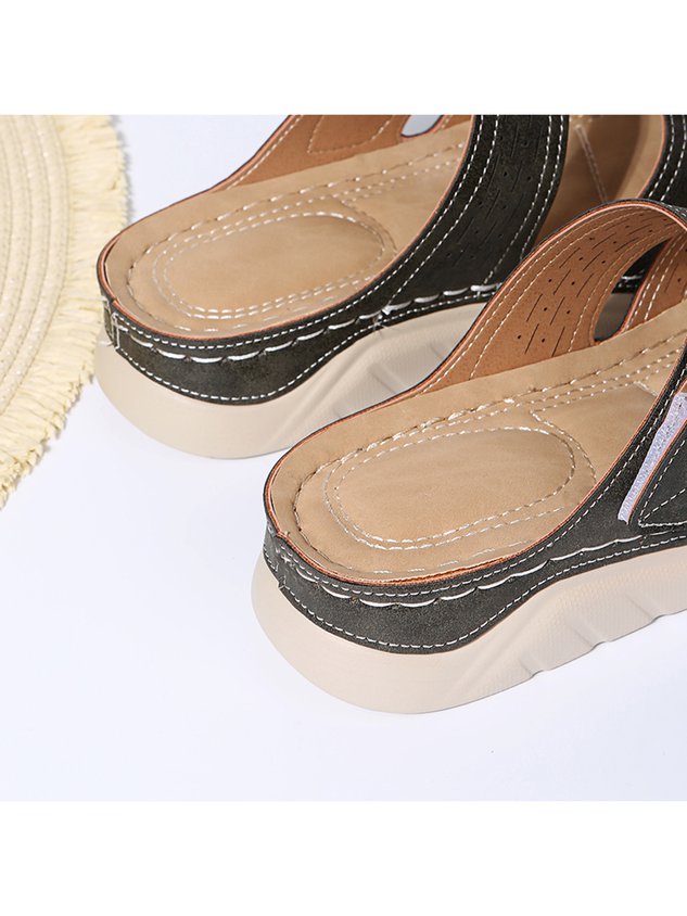 Rhinestone Three-dimensional Flower Comfortable Casual Velcro Slippers