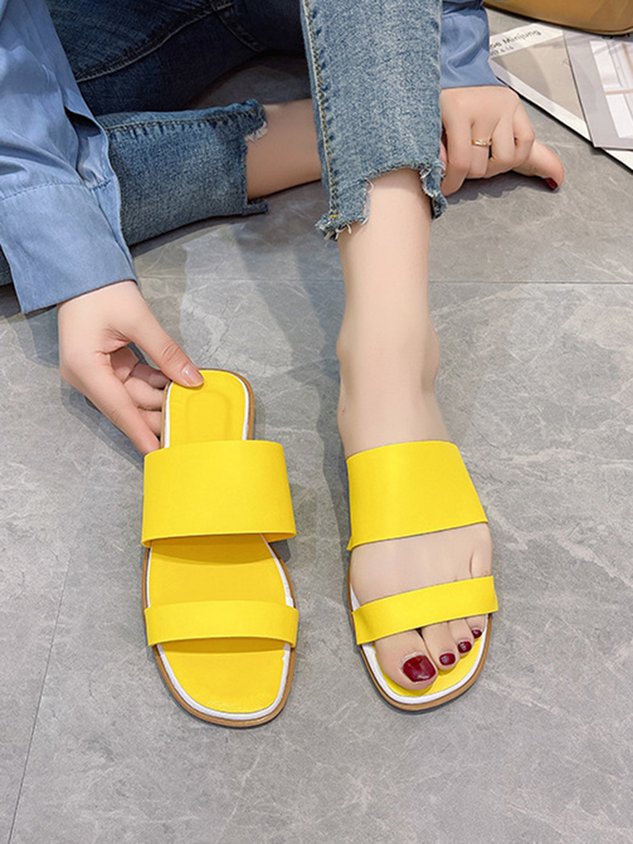 Solid Color Casual Slippers