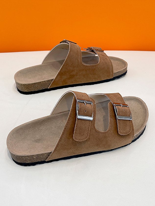 Casual Buckle Slip-On Birkenstock Slippers