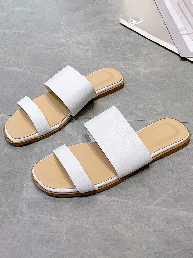 Solid Color Casual Slippers