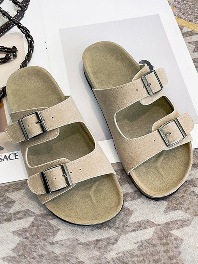 Casual Buckle Slip-On Birkenstock Slippers