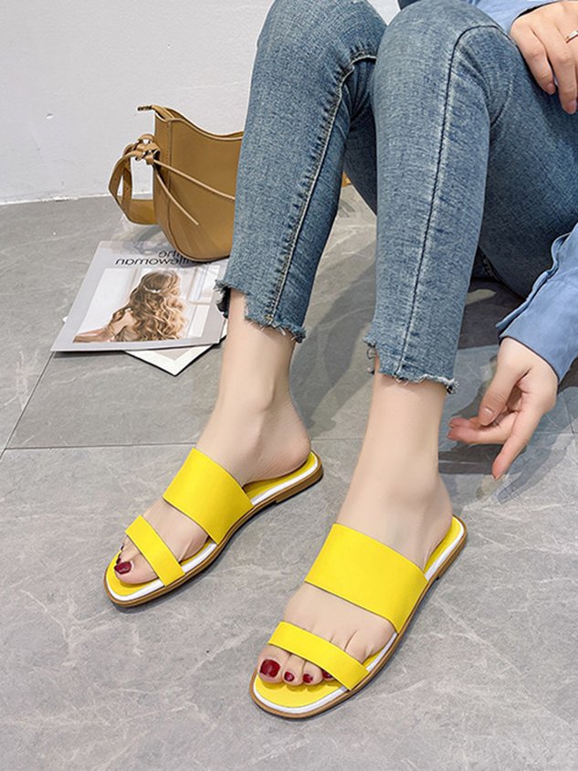 Solid Color Casual Slippers