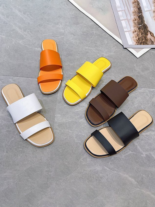 Solid Color Casual Slippers