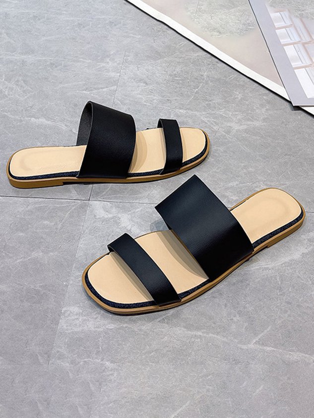 Solid Color Casual Slippers