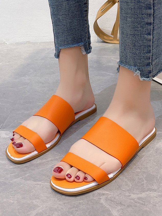 Solid Color Casual Slippers