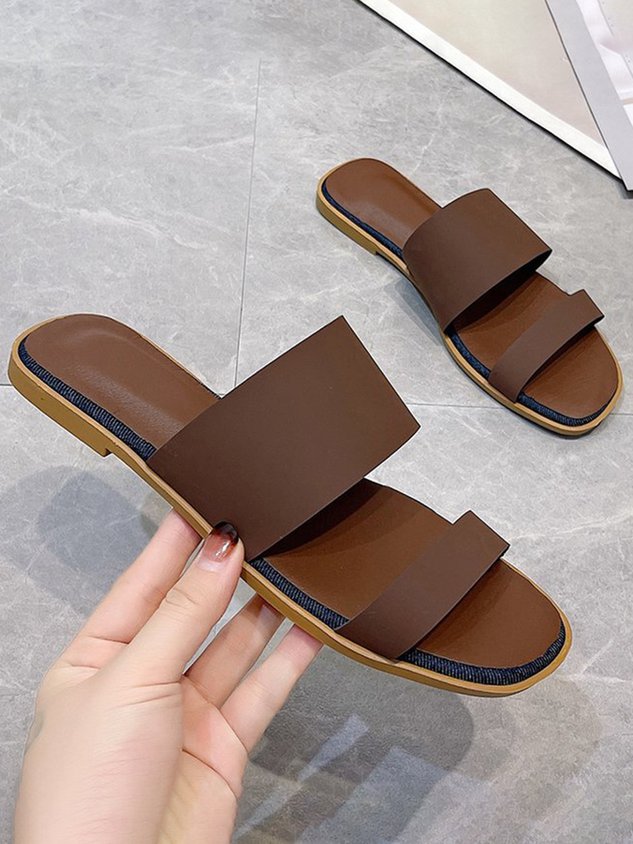 Solid Color Casual Slippers