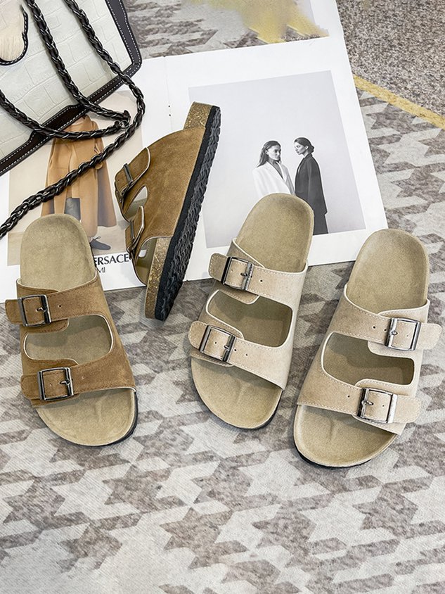 Casual Buckle Slip-On Birkenstock Slippers