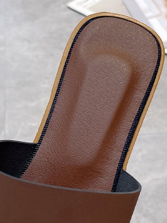 Solid Color Casual Slippers