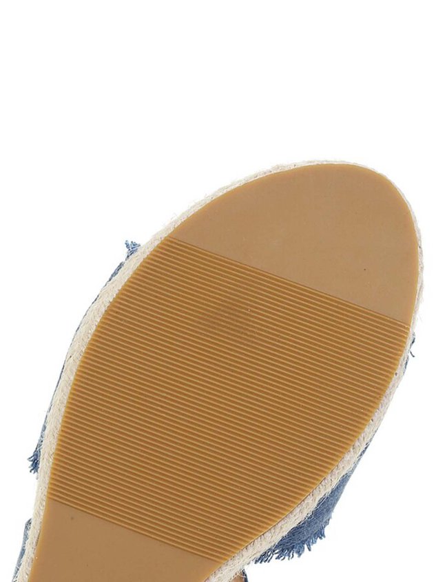 Canvas Braided Strap Cross Boho Straw Wedge Sandals