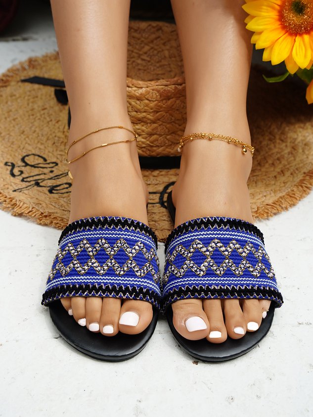 Holiday style Ethnic style Embroidery Slippers