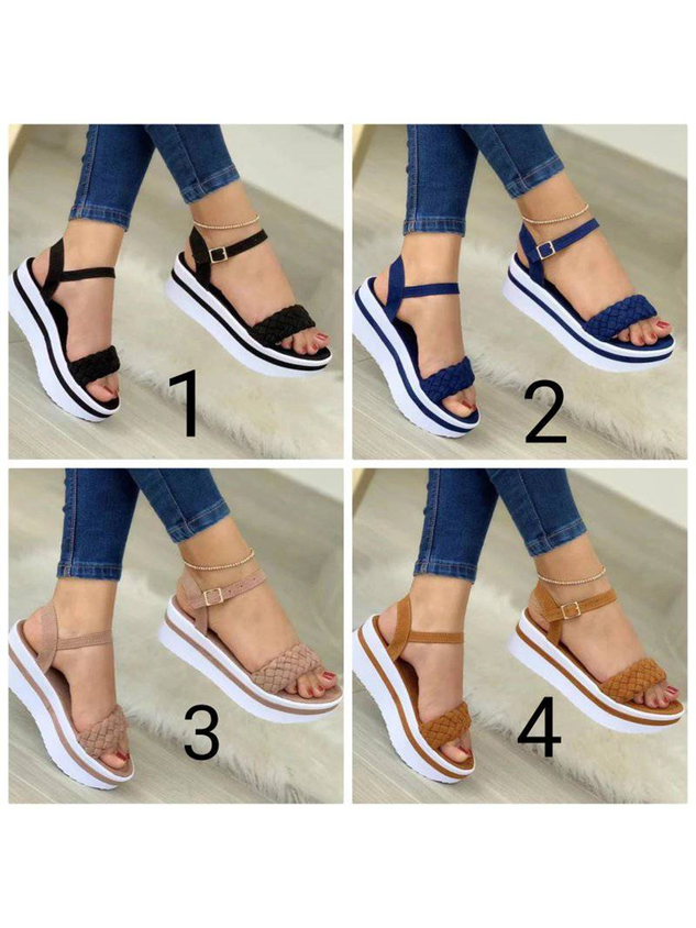 Braided Platform Platform Heel Sandals