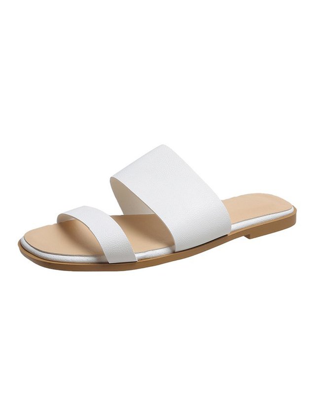 Solid Color Casual Slippers
