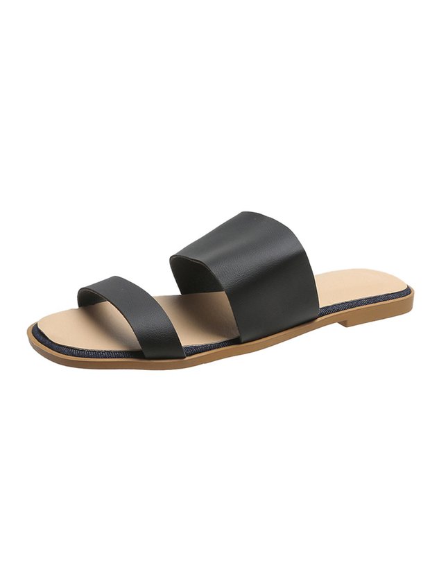 Solid Color Casual Slippers