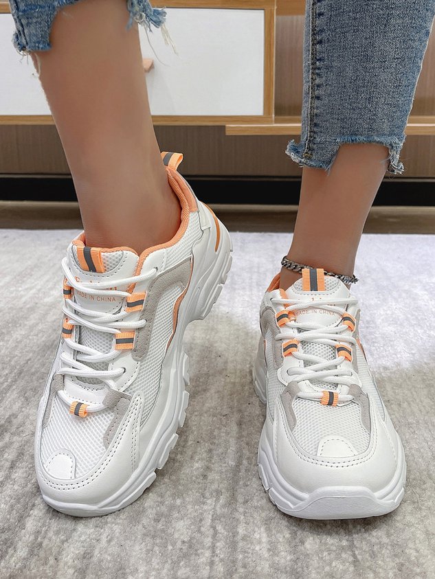 Breathable Lightweight White Running Sneakers