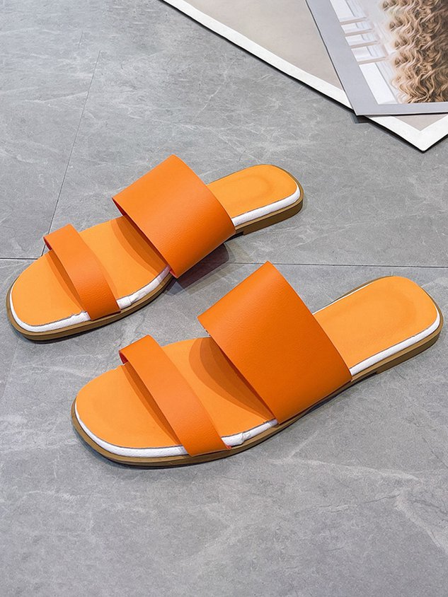 Solid Color Casual Slippers
