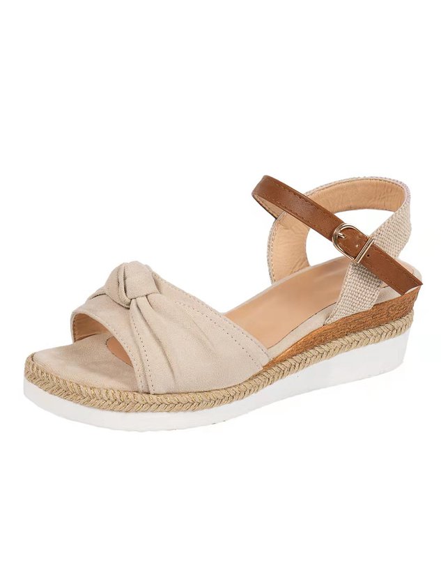 Knotted Strap Contrast Espadrille Sandals