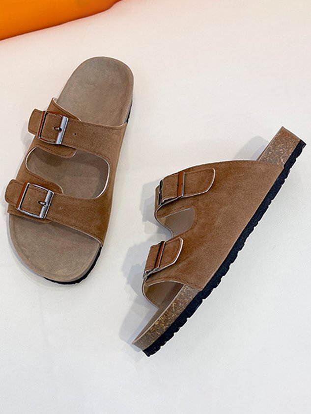 Casual Buckle Slip-On Birkenstock Slippers