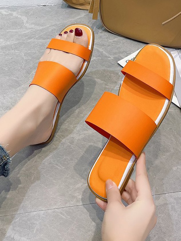 Solid Color Casual Slippers