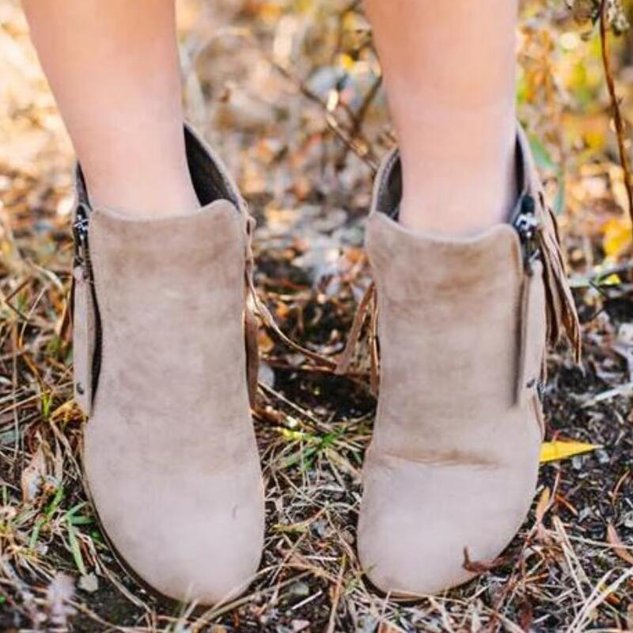 Winter Block Heel Leather Boots