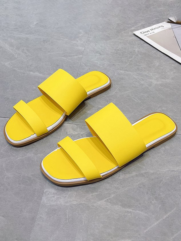 Solid Color Casual Slippers