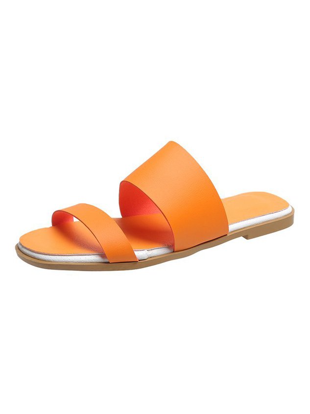 Solid Color Casual Slippers