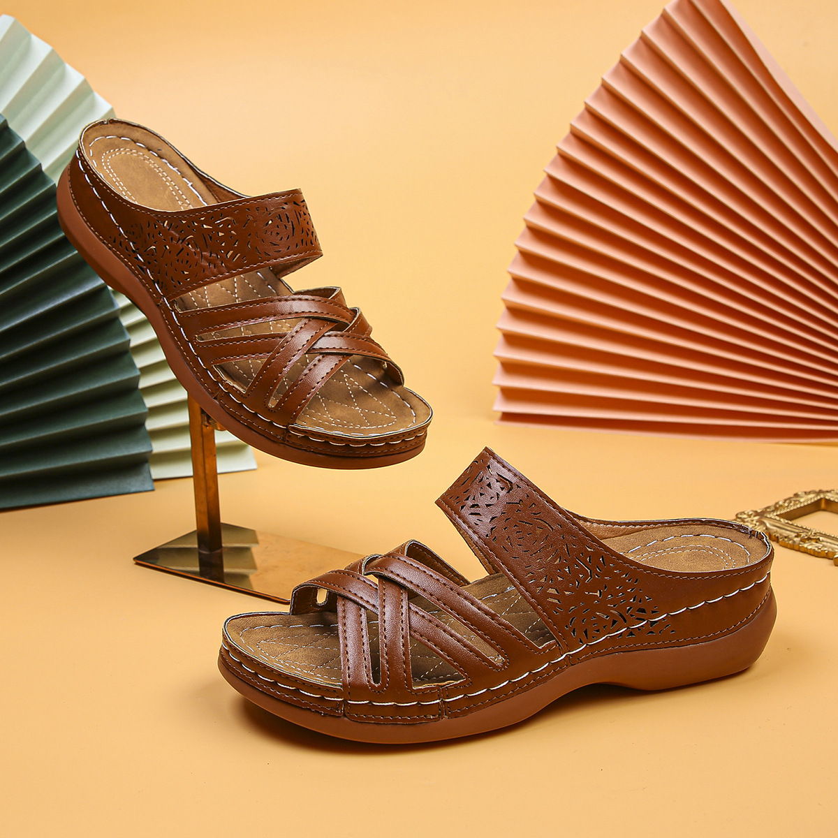 Women's Solid Color Casual Platform Sandals