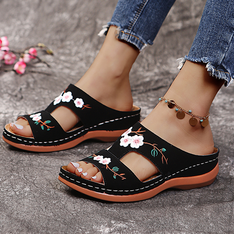 Summer Embroidered Platform Sandals
