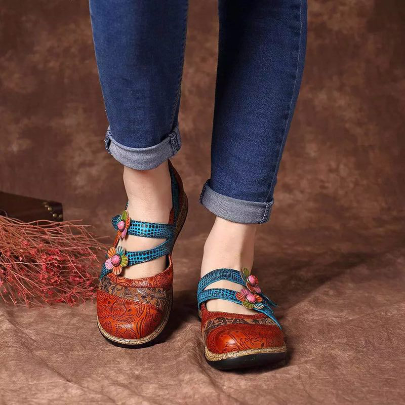 Women's retro British flat shoes