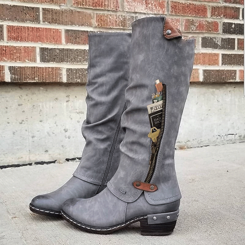 British fashion retro thick heel Rider Boots