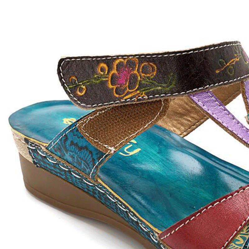 Ethnic style flower sandals