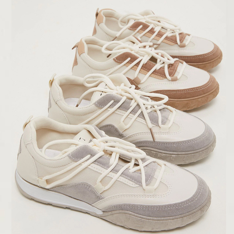 Ladies Stylish Round Toe Suede Lace-Up Sneakers