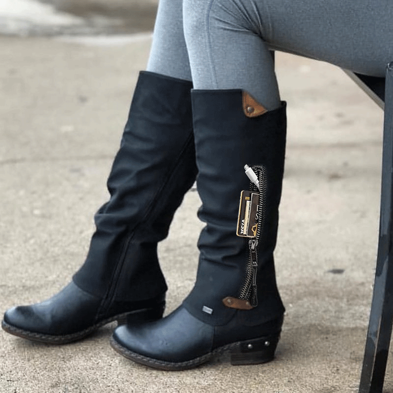 British fashion retro thick heel Rider Boots