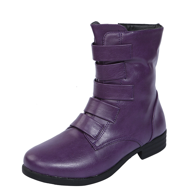 Autumn And Winter Fashion Mid-tube Round Toe Boots