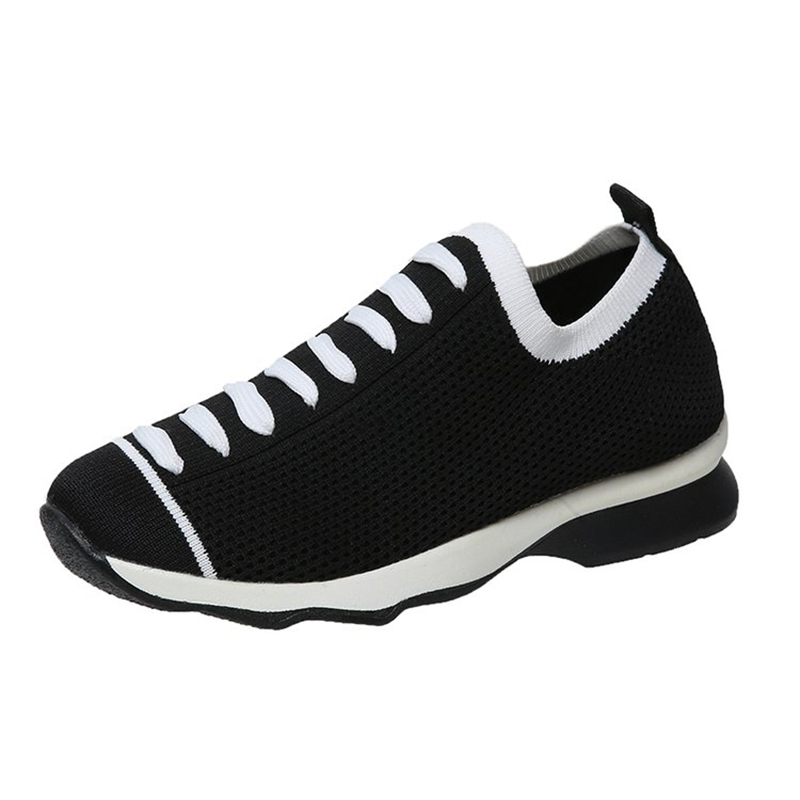 Ladies Round Toe Knit Sneakers