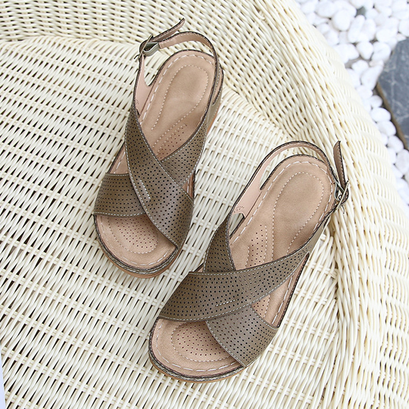 Women's vintage bohemian wedge sandals