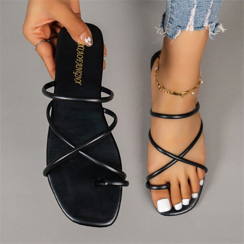 Square Toe Cutout Beach Slippers