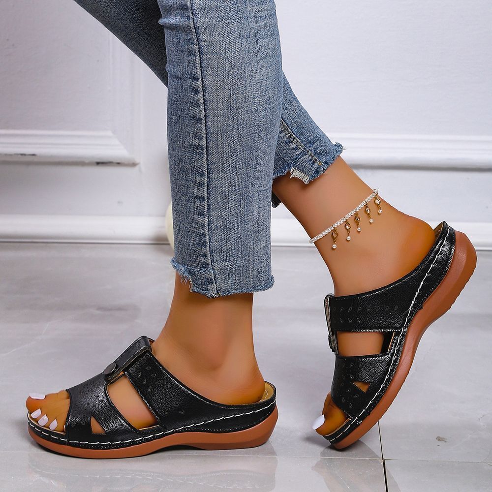 Platform Carved Beach Sandals