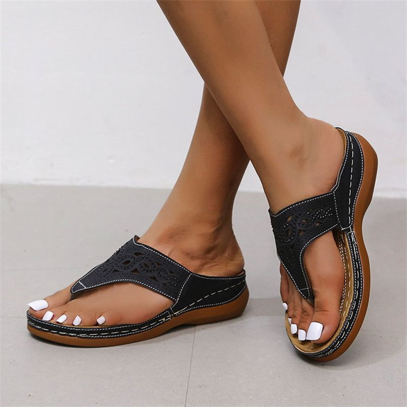 Ethnic Style Round Head Hot Brick Thick Bottom Slippers