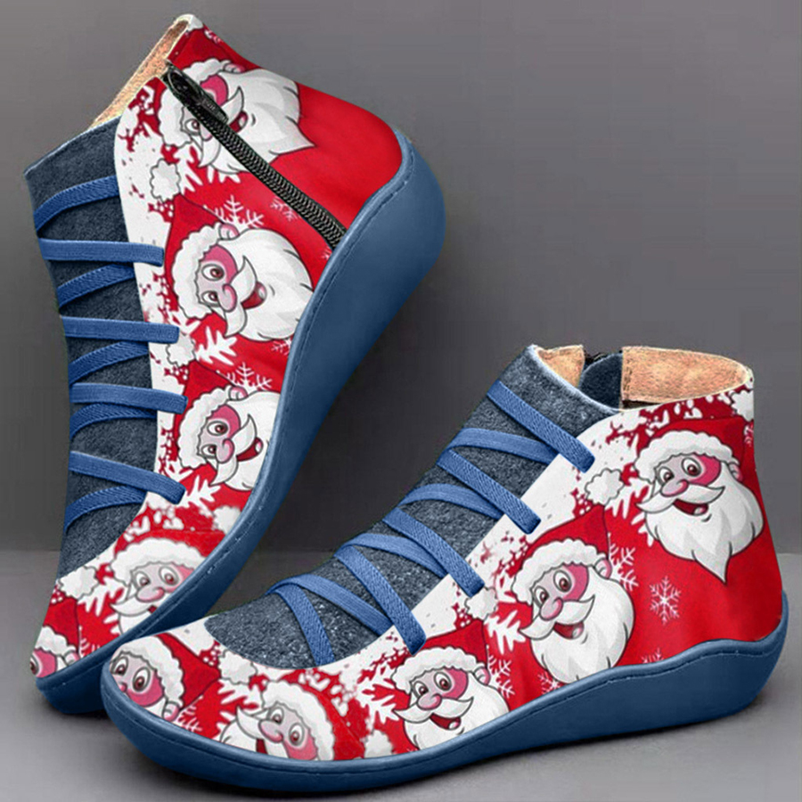 Cartoon Color Block  Round Toe Boots
