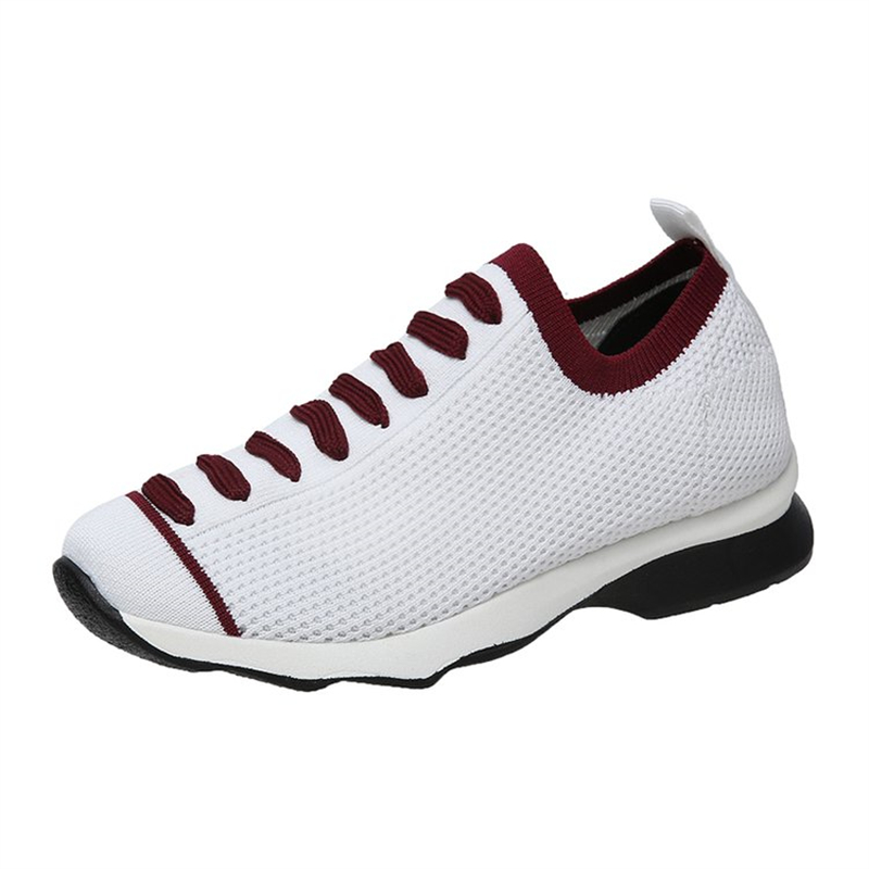 Ladies Round Toe Knit Sneakers