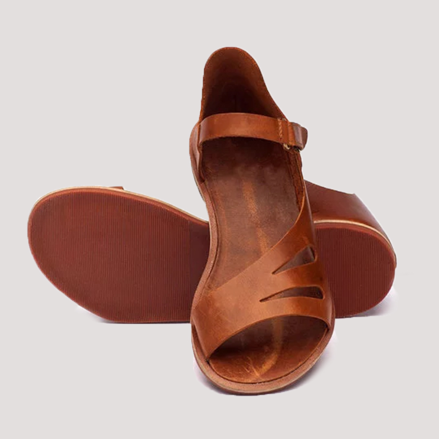 Plain Flat Peep Toe Casual  Flat Sandals