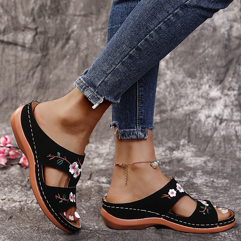 Summer Embroidered Platform Sandals