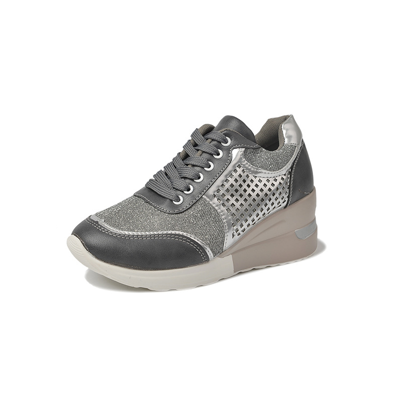 Ladies Round Toe Perforated Breathable Sneakers