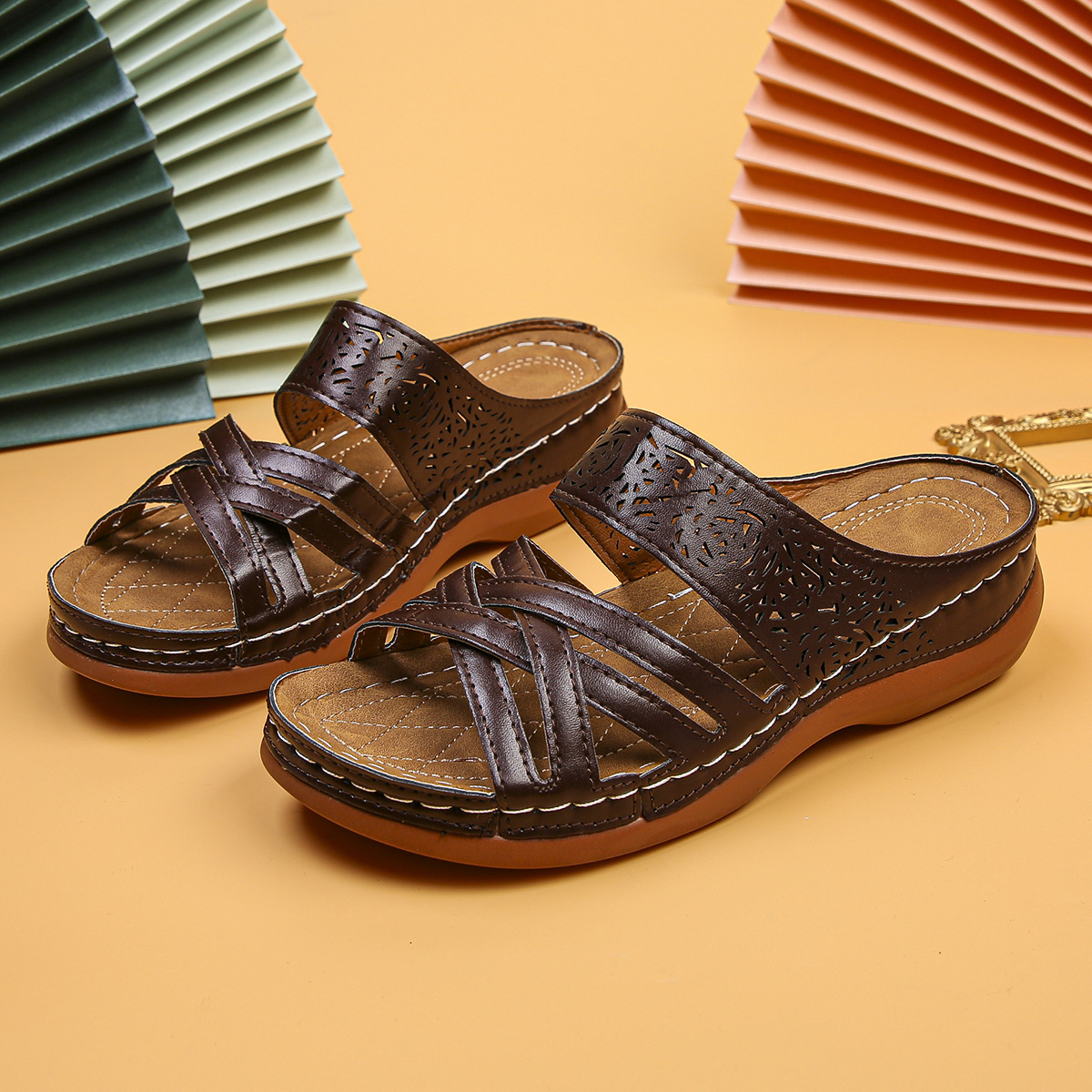Women's Solid Color Casual Platform Sandals
