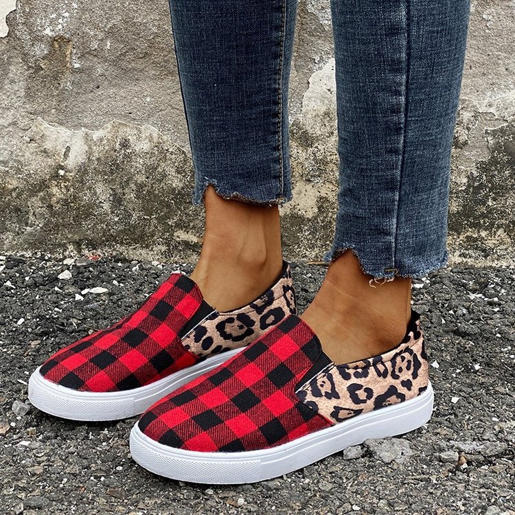 Stitched Leopard Print Fashion Flat Shoes