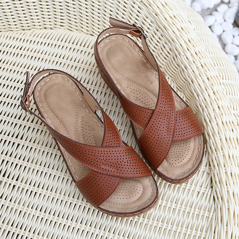 Women's vintage bohemian wedge sandals